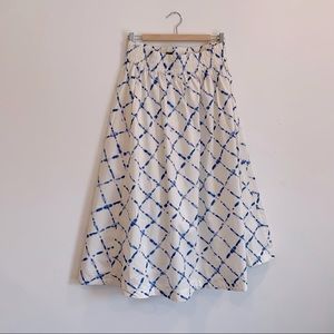 Gap Midi Skirt Indigo Shibori look dye size M